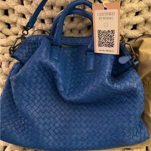 Bottega Veneta Blue Woven Satchel